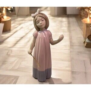 Vintage LLADRO NAO, MY FIRST VIOLIN, #1034, Girl Figurine w/Bow (Missing Violin)